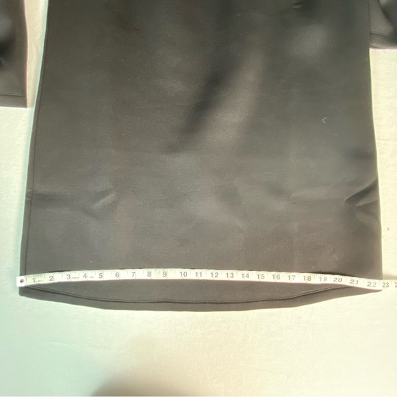 Anthropologie Pleione NWT Black Ruffle Bell Sleeve A-Line Scuba Mini Dress Small - Picture 7 of 10